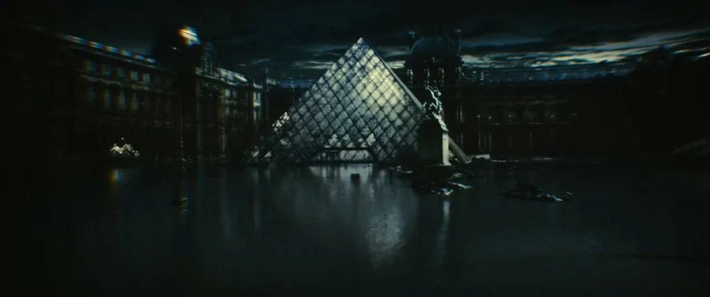 The Louvre Museum in Paris, about to be destroyed in the film Edge of Tomorrow.