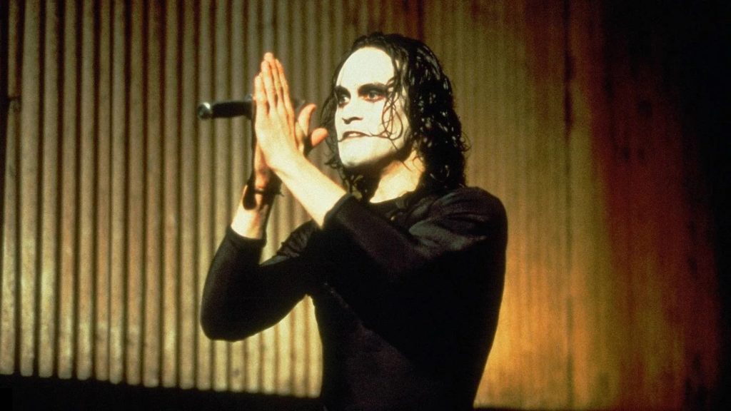 Eric Draven (Lee) catches a knife with his bare hands
