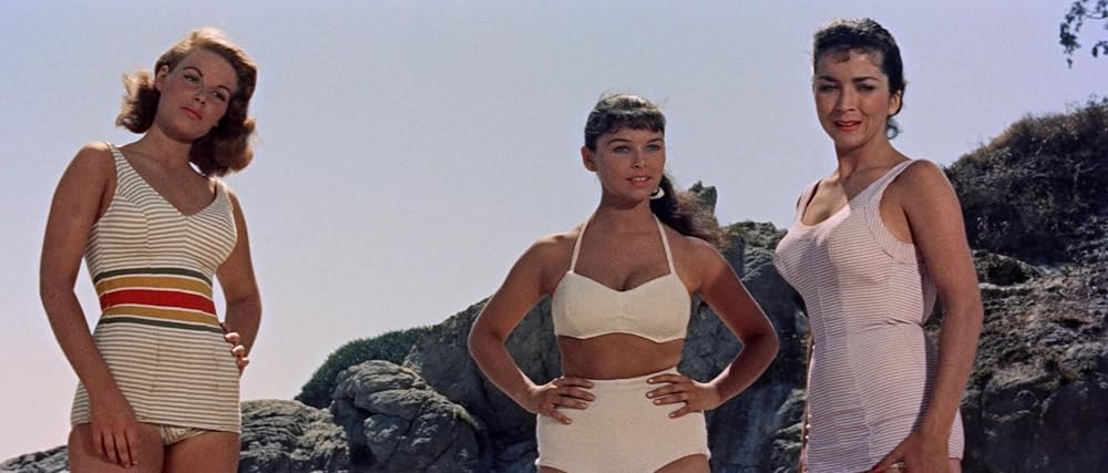 Gidget’s friends on a “manhunt.” Yvonne Craig (center) would go on to play Batgirl!