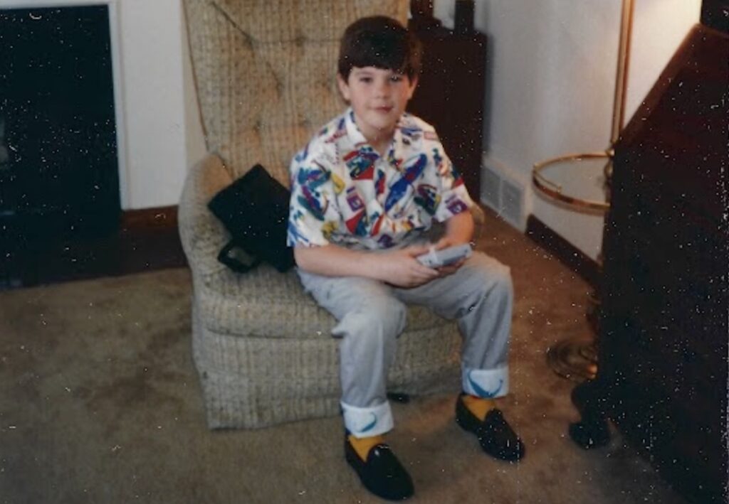 Childhood photo of the author, looking dapper in his Hawaiian-themed church clothes. 