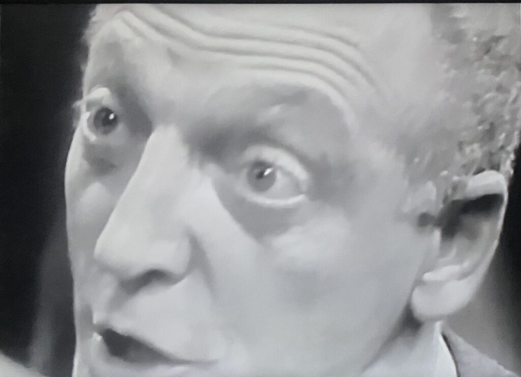 Extreme close-up of an angry business executive.