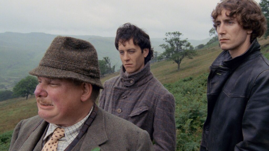 

Monty (Richard Griffiths), Withnail (Richard E. Grant) and Marwood (Paul McGann) roaming the countryside together.