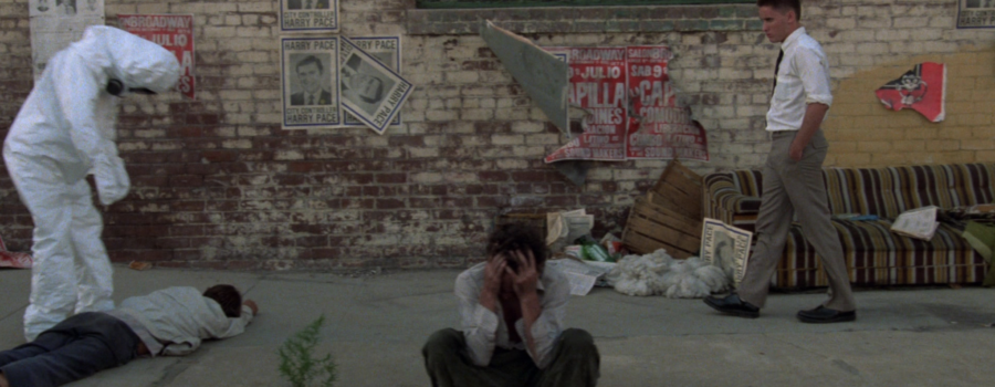 Emilio Estevez’s character “Otto” takes a stroll through the chaotic nightmare of Downtown Los Angeles”