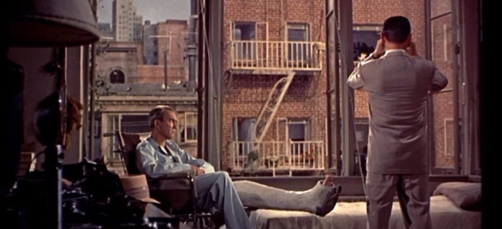 two white men looking out of a window